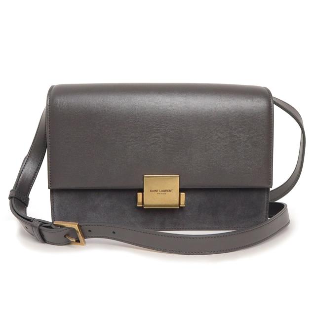 （未使用　展示品）サンローランパリ SAINT LAURENT PARIS ショルダーバッグ 斜め掛け カーフスキン レザー ベルシャス スウェード グレー 482044の通販は
