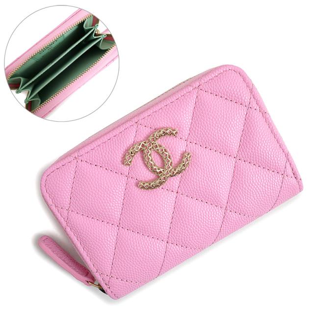★オーストラリア正規品★CHANELピンクジップコインパース★Pink ピンク系 CHANEL(シャネル) コインケース・小銭入れ(レディース