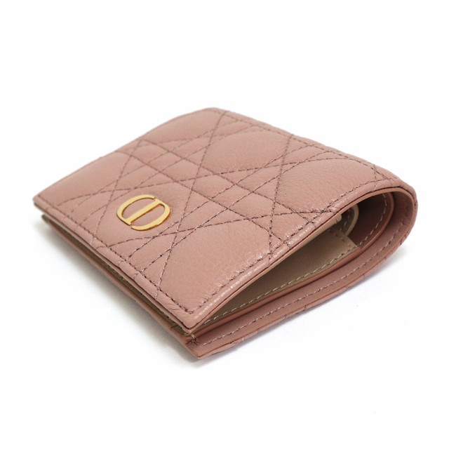 光沢のあるレザーディオール Dior レザーウォレット 二つ折り財布　未使用