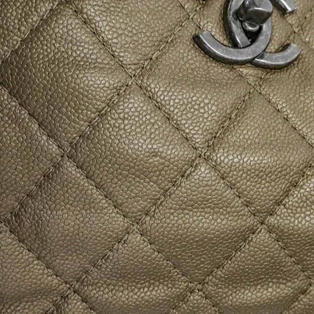 （美品）シャネル CHANEL マトラッセ チェーン ココマーク トート ハンドバッグ キャビアスキン レザー ブロンズ メタリック 茶 A90451_13