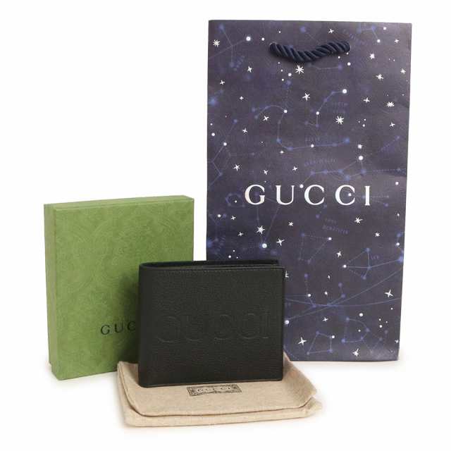 （新品・未使用品）グッチ GUCCI ロゴ コインウォレット 二つ折り財布 カーフスキン レザー ブラック 黒 658681 箱付｜au PAY  マーケット