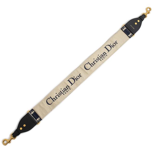 （未使用　展示品）クリスチャンディオール Christian Dior PARIS エンブロイダリー ショルダーストラップ キャンバス カーフスキン レザー ネイビー ベージュ アンティークゴールド金具 S8552CBTE 箱付_2