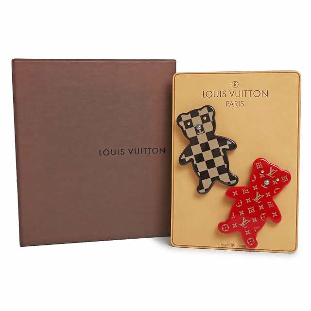 LOUIS VUITTON ルイ・ヴィトン ブロッシュ・ヌヌール テディベア ベア クマ 熊 ブラウン ダミエ プラスチック エベヌ ブローチ M64939