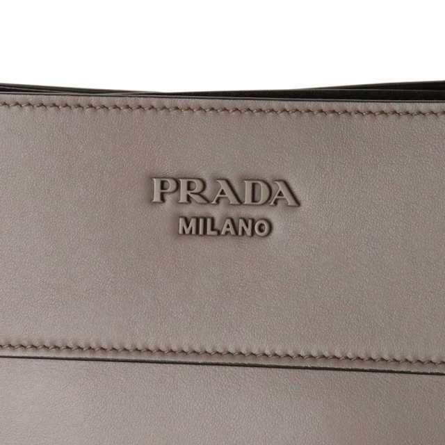 プラダ Margit マギット ワンショルダーバッグ シティカーフ レザー アルギッラ ネロ グレー ブラック シルバー金具 1BC076 PRADA（新品・未使用品）