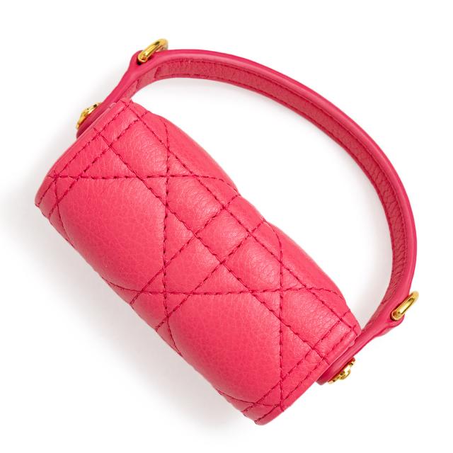（新品・未使用品）ディオール Dior CARO リップスティックホルダー 口紅 ポーチ チェーンショルダー 2way 斜め掛け グレインカーフレザー ピンク ゴールド金具 箱付 S5112WHPL_5