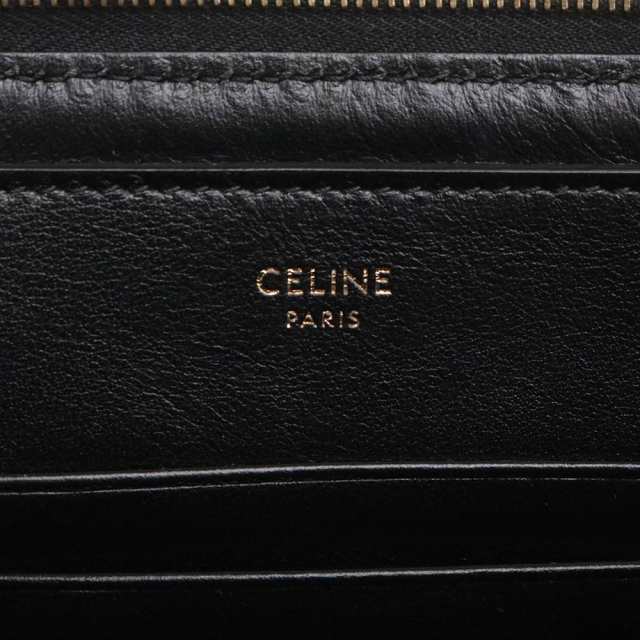 （新品・未使用品）セリーヌ CELINE Cチャーム キルテッド クラッチバッグ ポーチ カーフスキン レザー ブラック 黒 ゴールド金具  10B813｜au PAY マーケット