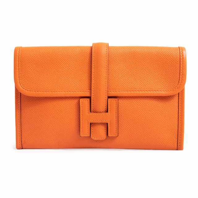 エルメス ジジェ ミニ ポーチ ヴォーエプソン レザー オレンジ □L刻印 HERMES（美品）