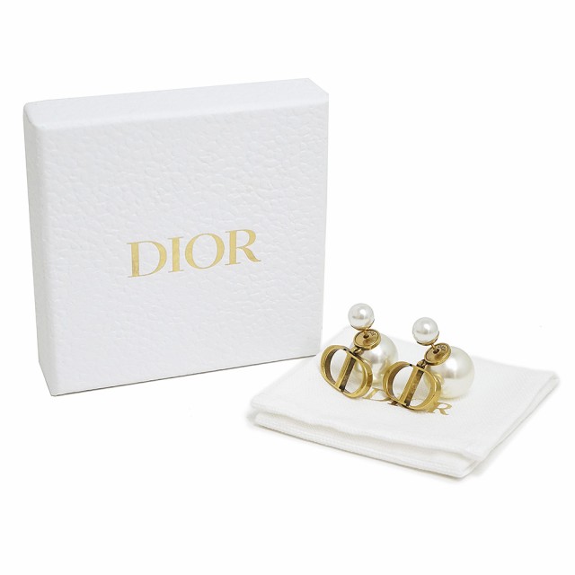 （新品・未使用品）クリスチャンディオール Christian Dior トライバル ピアス パール CDロゴ ホワイト アンティークゴールド 白  E1293TR｜au PAY マーケット