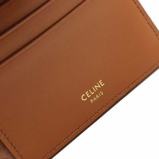 未使用品 CELINE セリーヌ レザー  二つ折り財布 ゴールドカラー
