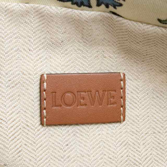 （未使用　展示品）ロエベ LOEWE ドローストリング ポーチ インナーバッグ 巾着 フラワー 花柄 キャンバス カーフスキン レザー ソフトホ｜au  PAY マーケット