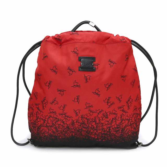 （未使用　展示品）クリスチャンルブタン Christian Louboutin KALOUBI 2way トート バックパック リュック デイパック ナップサック ナイロン レッド ブラック 赤 黒 シルバー金具 3185156の通販は