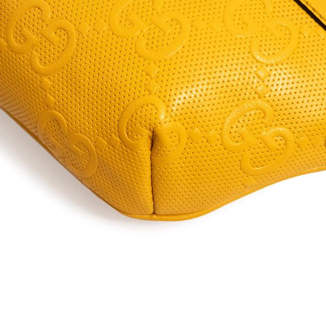 （未使用　展示品）グッチ GUCCI スモール ベルト ボディ ウエストバッグ 斜め掛け 2Way GGエンボスレザー イエロー 黄 シルバー金具 658582_9