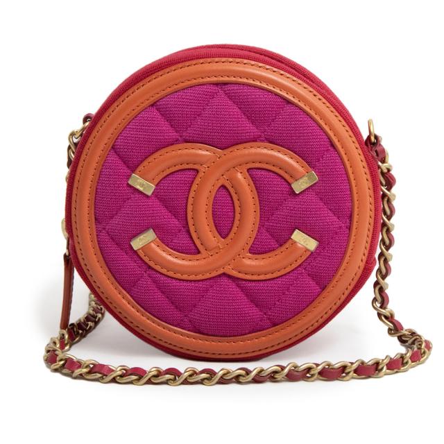 （新品・未使用品）シャネル CHANEL ココマーク CCフィリグリー チェーン ショルダーバッグ 斜め掛け キャンバス レザー ピンク アンティークゴールド金具 AP0365