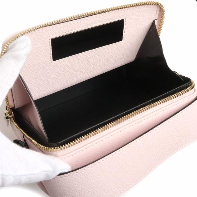 （未使用　展示品）ヴァレクストラ Valextra トリックトラック セラ ハンドバッグ カーフスキン レザー ペールピンク ゴールド金具 V5O1M_3