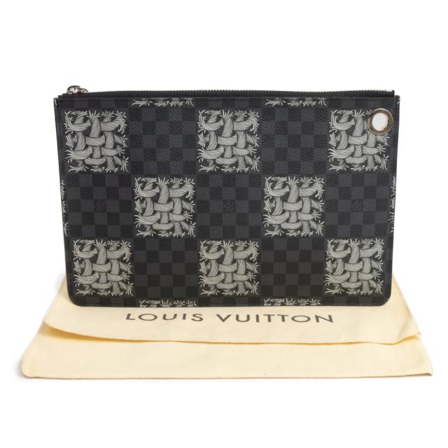 （新品・未当てはめる品）ルイ ヴィトン LOUIS VUITTON ポシェット ワット秒 PM クリストファーネメス 二人三脚 クラッチペダル御徒面子 ダミエグラフィット 黒いこと 黒 しろがね色金具 N61234