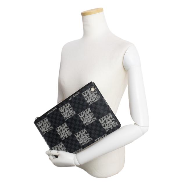 （新品・未当てはめる品）ルイ ヴィトン LOUIS VUITTON ポシェット ワット秒 PM クリストファーネメス 二人三脚 クラッチペダル御徒面子 ダミエグラフィット 黒いこと 黒 しろがね色金具 N61234