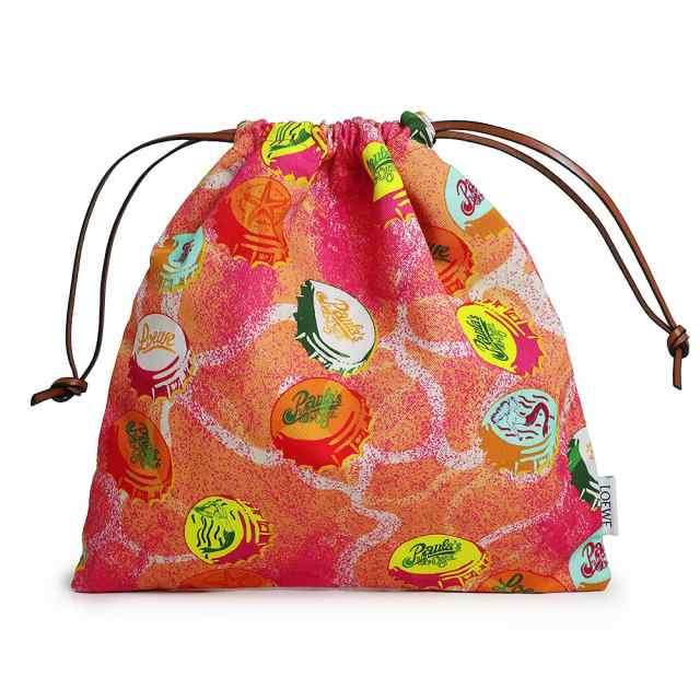 （未使用　展示品）ロエベ LOEWE Paulas Ibiza パウラズ イビザ ボトルキャップ ドローストリング ポーチ 巾着 キャンバス カーフスキン の通販は 44,000円