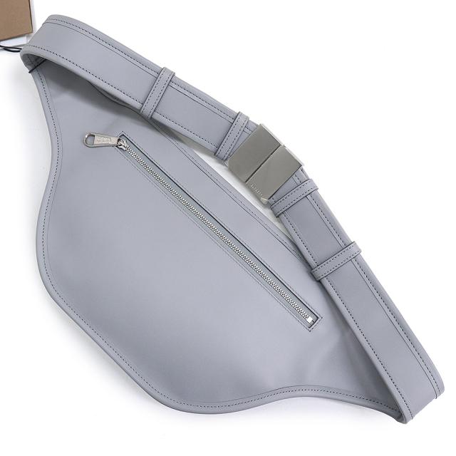 （未使用　展示品）バーバリー BURBERRY ブランメル バムバッグ ウエストバッグ ショルダー 斜め掛け 2way スムースレザー クラウドグレー シルバー金具 8028362_5