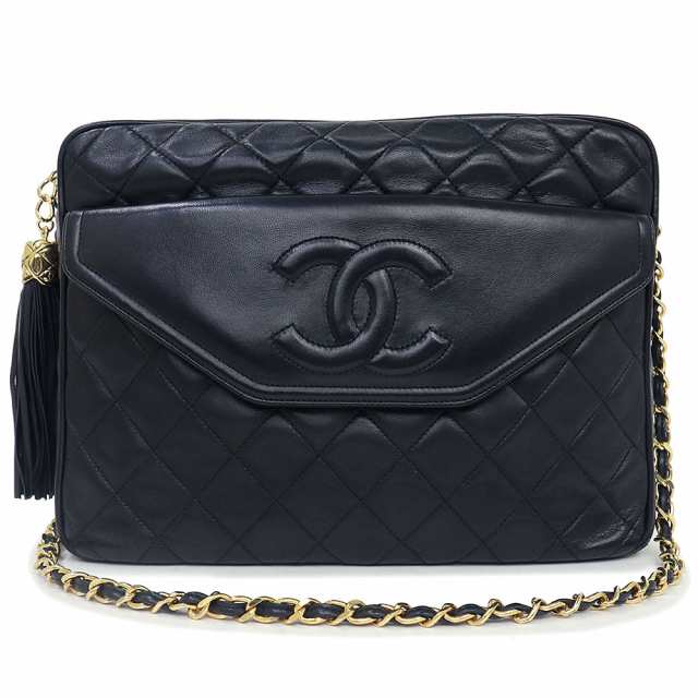 中古）シャネル CHANEL マトラッセ フリンジ タッセルチャーム チェーン ショルダーバッグ 斜め掛け ラムスキン レザー ブラック 黒  ゴールド金具の通販はau PAY マーケット - ブランドシティ | au PAY マーケット－通販サイト