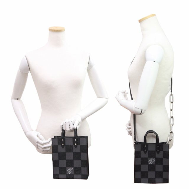 未使用 展示品）ルイ ヴィトン LOUIS VUITTON サック プラ XS ダミエ チェッカーボード ヴァージル アブロー 2WAY トート  チェーン ショルダーハンドバッグ 斜め掛け カウハイドレザー ノワール ブラック 黒 シルバー金具 N60479 箱付の通販はau PAY マーケット  ...