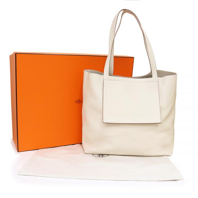 HERMES ホワイトレザートートバッグ ノベルティー leather 'big' low white［medium］ – thehighlights