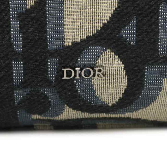 （新品・未使用品）クリスチャンディオール Christian Dior マキシ ポーチ ディオール オブリーク ジャカード ベージュ ブラック 黒 シル