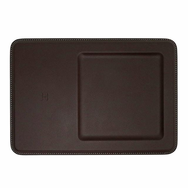 （未使用　展示品）エルメス HERMES ヴィド ポッシュ ワイヤレス充電器 ヴォルトH トリヨンH ショコラ ブラウン 茶 シルバー金具 箱付
