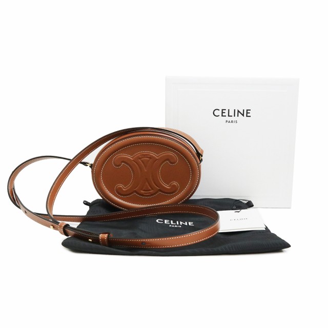 新品・未使用品）セリーヌ CELINE オーバルパース キュイル トリオンフ ショルダーバッグ 斜め掛け カーフスキン レザー タン ブラウン 茶  ゴールド金具 10I703DPQ 箱付の通販はau PAY マーケット - ブランドシティ | au PAY マーケット－通販サイト