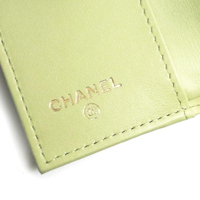 （新品・未使用品）シャネル CHANEL 2.55 スモール フラップ ウォレット コンパクト 三つ折り財布 エイジドカーフスキン レザー ライトグリーン 緑 ヴィンテージゴールド金具 A70325 箱付_10