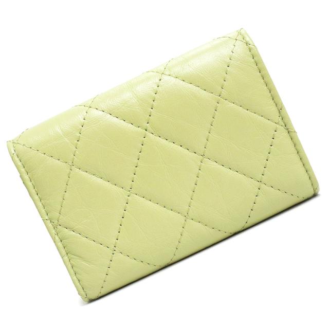 （新品・未使用品）シャネル CHANEL 2.55 スモール フラップ ウォレット コンパクト 三つ折り財布 エイジドカーフスキン レザー ライトグリーン 緑 ヴィンテージゴールド金具 A70325 箱付_7