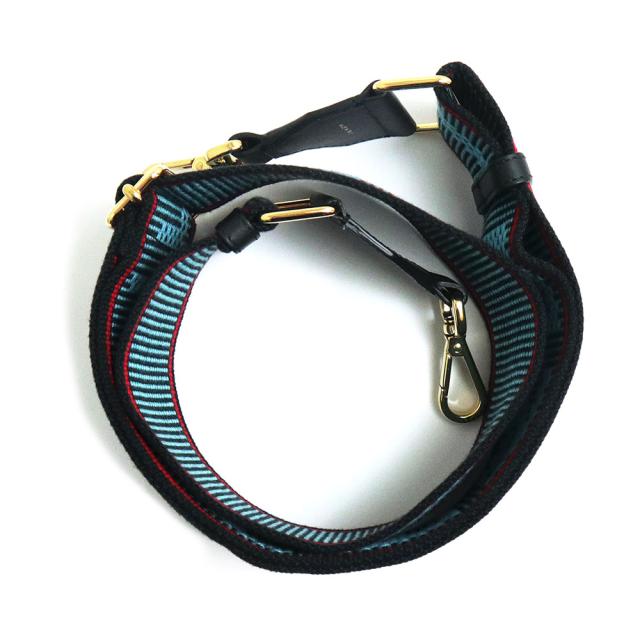 （新品・未使用品）フェンディ FENDI ストラップ ユー FFロゴ ショルダーストラップ キャンバス カーフスキン レザー ブルー ブラック レッド 青 黒 赤 ゴールド金具 8AV134_3
