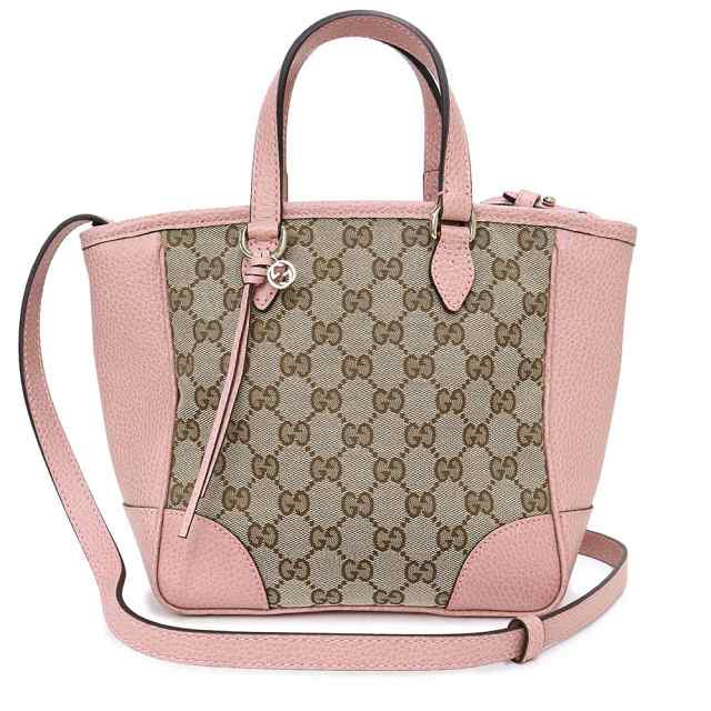 （未使用　展示品）グッチ GUCCI ミニブリー 2way ショルダー ハンドバッグ 斜め掛け GGキャンバス レザー ベージュ ピンク ライトゴール