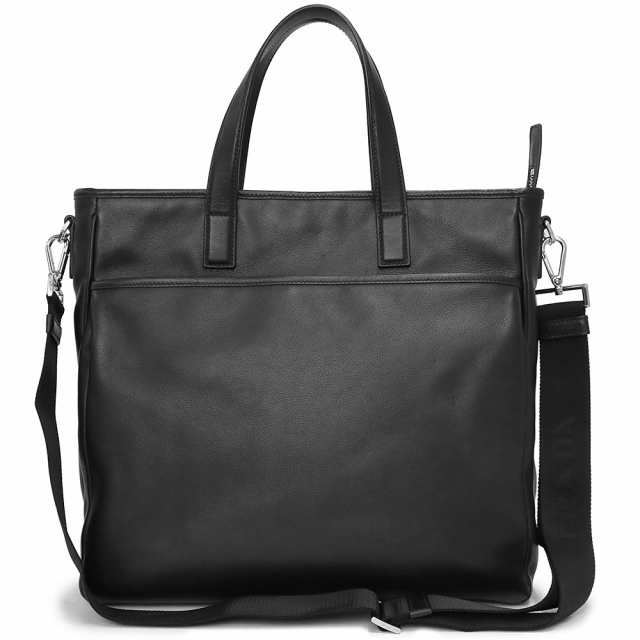 （中古）プラダ PRADA 三角ロゴプレート 2way トート ショルダーバッグ 斜め掛け VITELLO CITY ヴィテッロ シティ レザー NERO ネロ ブラ