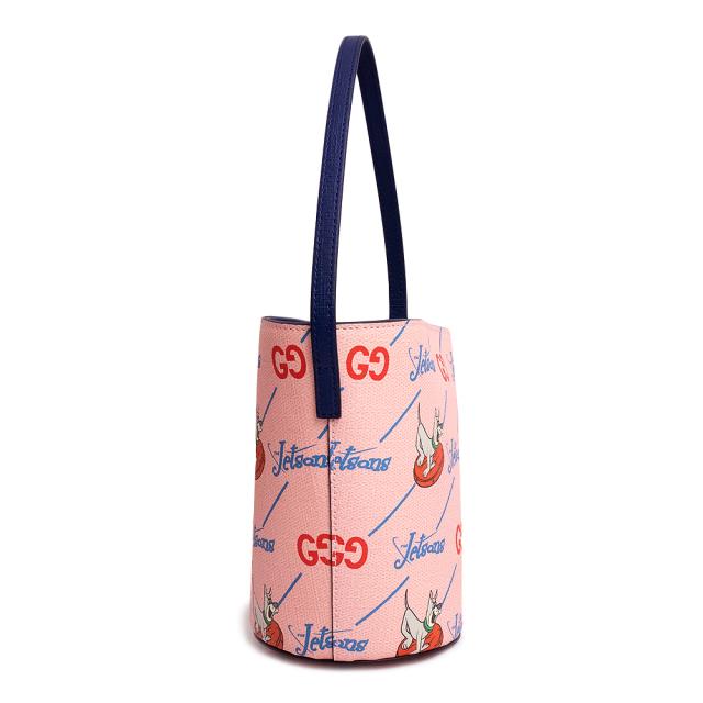 （新品・未使用品）グッチ GUCCI チルドレンズ THE JETSONS 宇宙家族ジェットソン アストロ コラボ プリント バケット ハンドバッグ ドッグ 犬 GGスプリームキャンバス ピンク ネイビー シルバー金具 752356_3