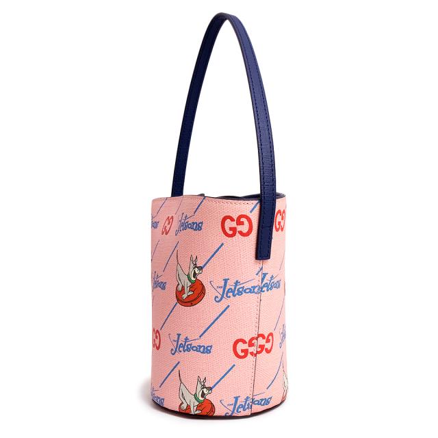 （新品・未使用品）グッチ GUCCI チルドレンズ THE JETSONS 宇宙家族ジェットソン アストロ コラボ プリント バケット ハンドバッグ ドッグ 犬 GGスプリームキャンバス ピンク ネイビー シルバー金具 752356_4