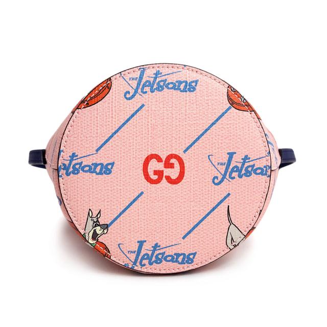 （新品・未使用品）グッチ GUCCI チルドレンズ THE JETSONS 宇宙家族ジェットソン アストロ コラボ プリント バケット ハンドバッグ ドッグ 犬 GGスプリームキャンバス ピンク ネイビー シルバー金具 752356_6