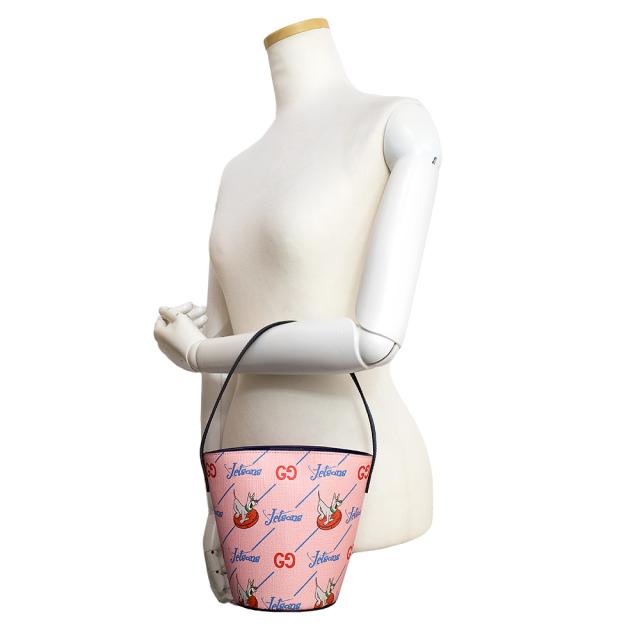 （新品・未使用品）グッチ GUCCI チルドレンズ THE JETSONS 宇宙家族ジェットソン アストロ コラボ プリント バケット ハンドバッグ ドッグ 犬 GGスプリームキャンバス ピンク ネイビー シルバー金具 752356_7