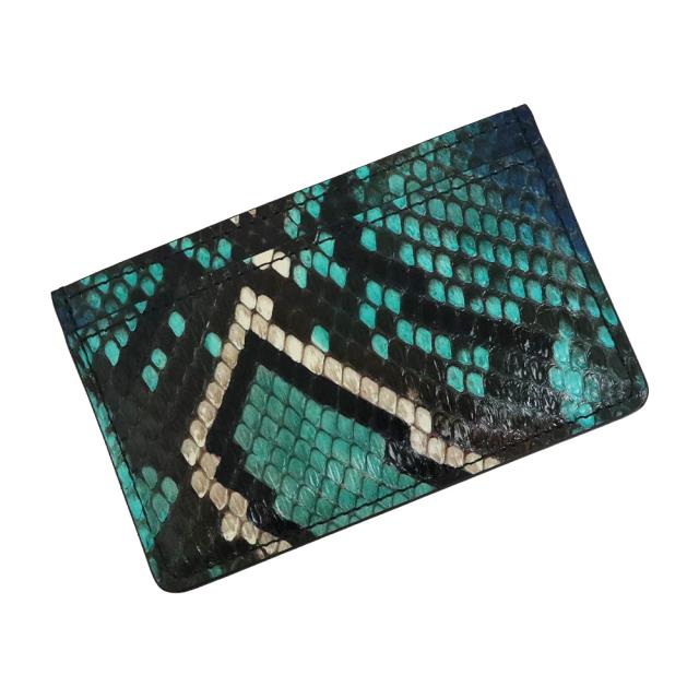 クロコダイル 緑 名刺入れ クロコ カードケース 本革 パイソン カード