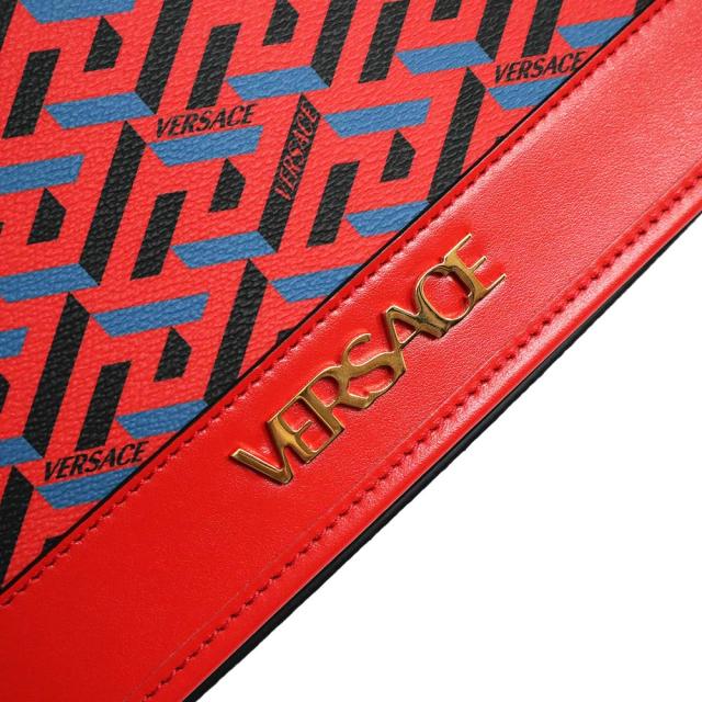 【未使用品】ヴェルサーチ ラグレカ モジュラーポーチ ブラウン 箱付き 未使用品】ヴェルサーチ ラ・グレカ ベルトポーチ ブラウン 箱