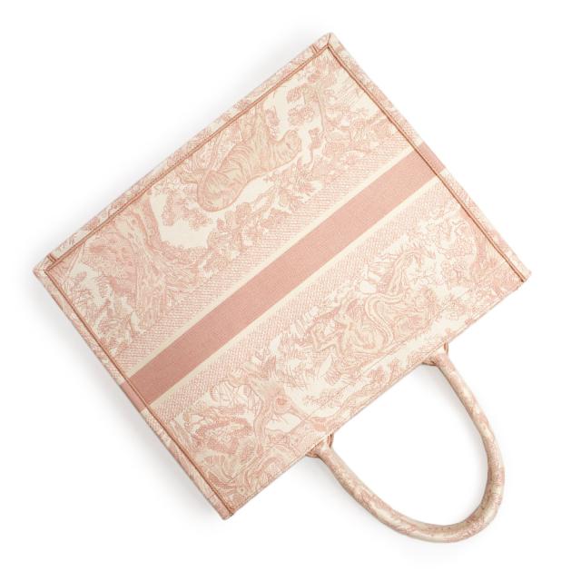 （新品・未使用品）クリスチャンディオール Christian Dior ブックトート ラージ トワル ドゥ ジュイ エンブロイダリー ハンドバッグ コットンキャンバス エクリュ ピンク M1286ZTDT_4