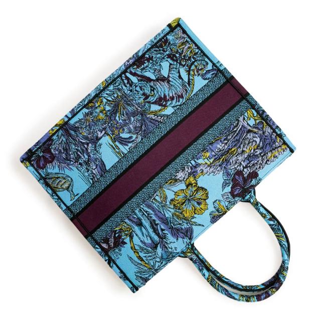 （新品・未使用品）クリスチャンディオール Christian Dior ブックトート ラージ トワル ドゥ ジュイ ヴォヤージュ エンブロイダリー 刺繍 ハンドバッグ コットンキャンバス セレスティアルブルー 青 M1286ZEUP_4