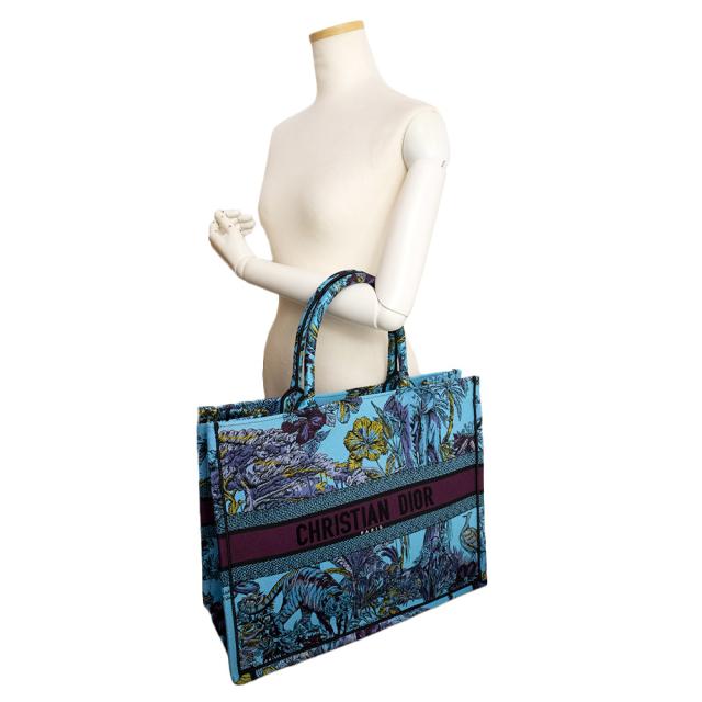 （新品・未使用品）クリスチャンディオール Christian Dior ブックトート ラージ トワル ドゥ ジュイ ヴォヤージュ エンブロイダリー 刺繍 ハンドバッグ コットンキャンバス セレスティアルブルー 青 M1286ZEUP_6
