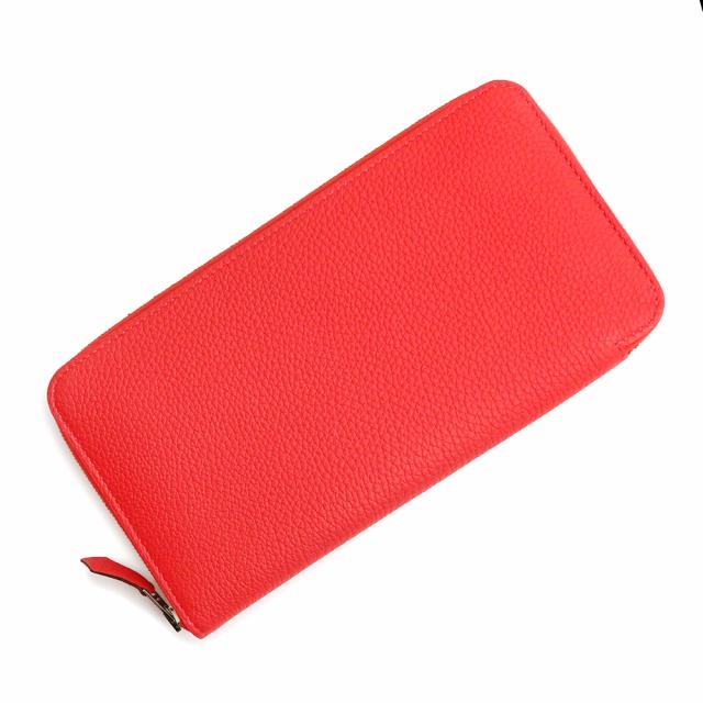 （新品・未使用品）エルメス HERMES アザップロング クラシック ラウンドファスナー 長財布 トゴ レザー ルージュピヴォワンヌ レッド 赤 シルバー金具 X刻印