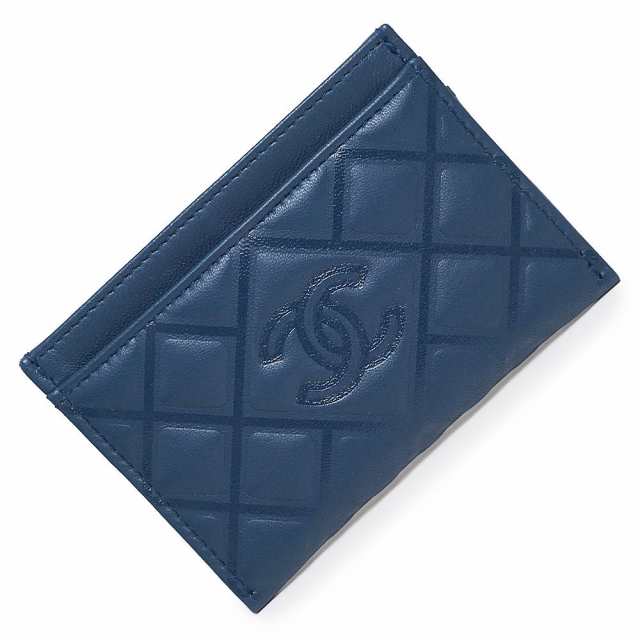 （新品・未使用品）シャネル CHANEL ダイヤモンドステッチ ココマーク カードケース 名刺入れ 定期入れ パスケース ラムスキン レザー ブ