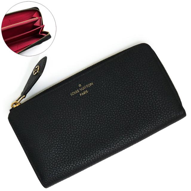 （未使用　展示品）ルイ ヴィトン LOUIS VUITTON ポルトフォイユ コメット L字ファスナー 長財布 トリヨンレザー ノワール ブラック ピンク 黒 ゴールド金具 M63102 箱付の通販は