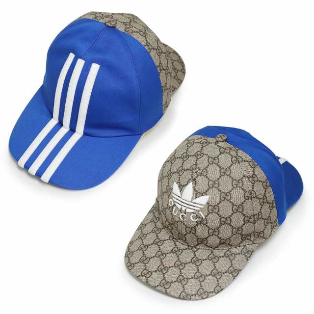 （新品・未使用品）グッチ GUCCI ADIDAS アディダス コラボ ダブルバイザー 両ツバ ベースボール キャップ 帽子 Mサイズ 58CM GGスプリー