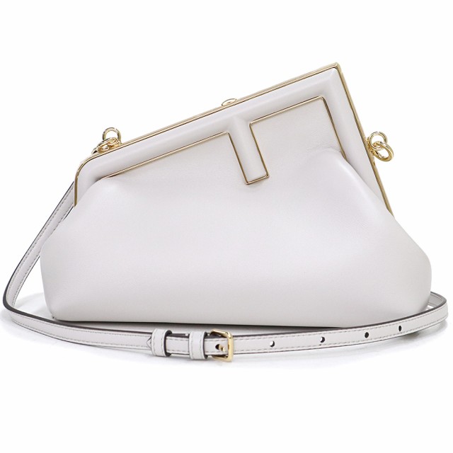 （新品・未使用品）フェンディ FENDI フェンディ FENDI ファースト スモール 2WAY クラッチ ショルダーバッグ 斜め掛け ナッパレザー SHINY GHIAIA グレー ゴールド金具 8BP129の通販は