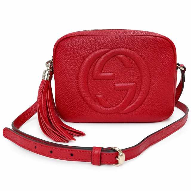 （新品・未使用品）グッチ GUCCI ソーホー スモール ショルダー ディスコバッグ 斜め掛け タッセル グレインレザー レッド 赤 ゴールド金