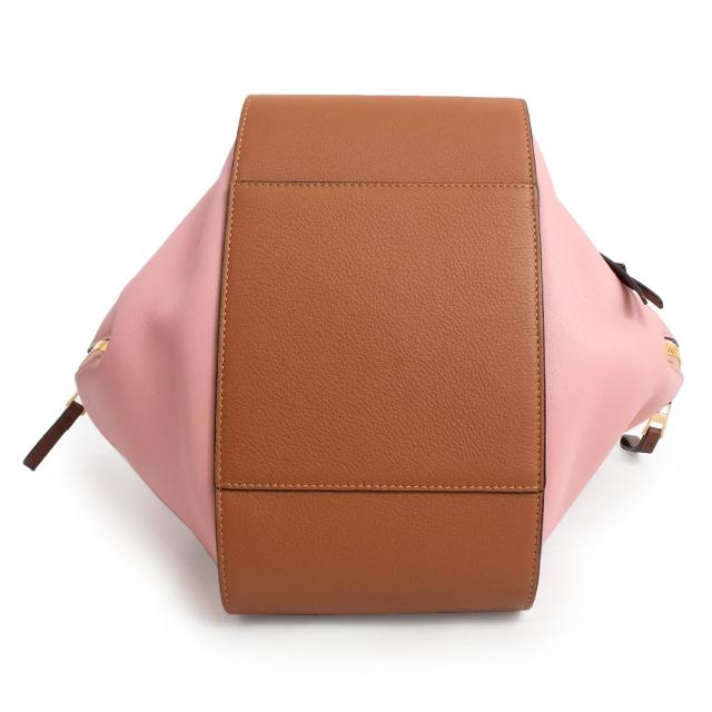 （新品・未使用品）ロエベ LOEWE ハンモック スモール 斜め掛け 2Way ショルダー ハンドバッグ グレインカーフレザー タン ミディアムピンク ブラウン 茶 ゴールド金具 387.30WS35