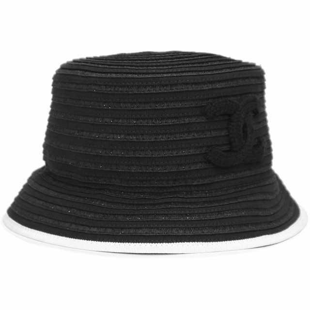 （未使用保管品）シャネル CHANEL ココマーク ペーパー バケット 帽子 ハット Mサイズ ポリエステル ペーパー 綿 レーヨン ブラック 黒 AA8170の通販は